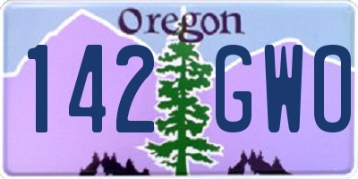 OR license plate 142GWO