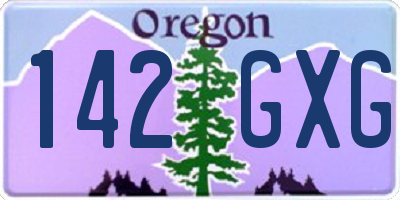 OR license plate 142GXG