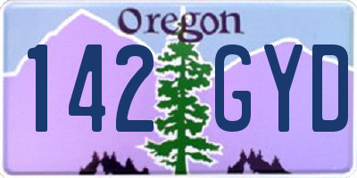 OR license plate 142GYD