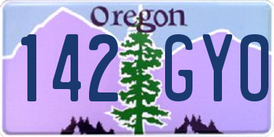 OR license plate 142GYO