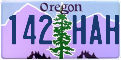 OR license plate 142HAH