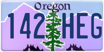 OR license plate 142HEG