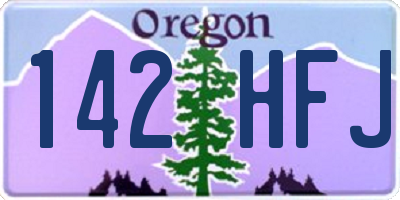 OR license plate 142HFJ
