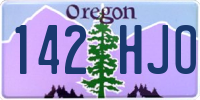 OR license plate 142HJO