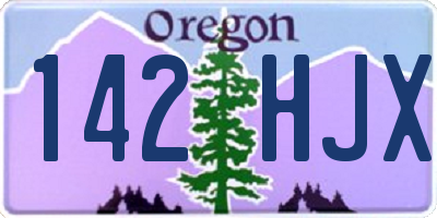 OR license plate 142HJX
