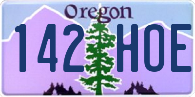 OR license plate 142HOE