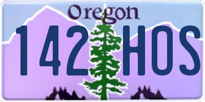 OR license plate 142HOS