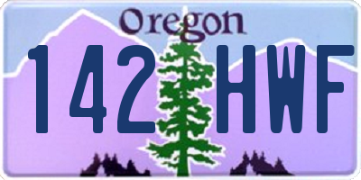 OR license plate 142HWF