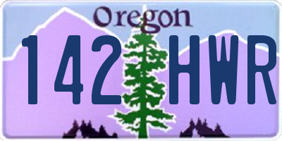 OR license plate 142HWR
