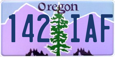 OR license plate 142IAF