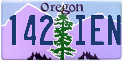 OR license plate 142IEN