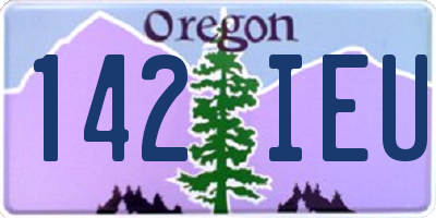 OR license plate 142IEU
