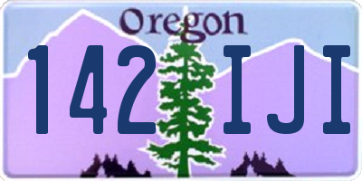 OR license plate 142IJI