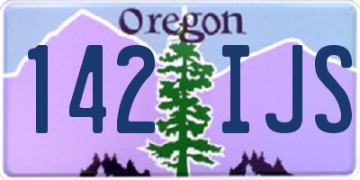 OR license plate 142IJS