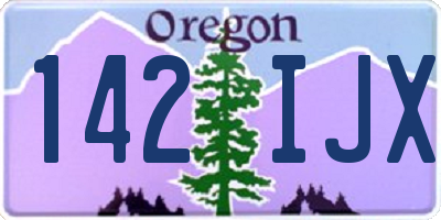 OR license plate 142IJX