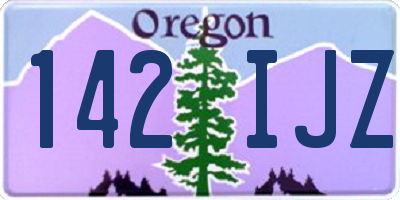 OR license plate 142IJZ