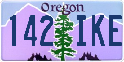 OR license plate 142IKE