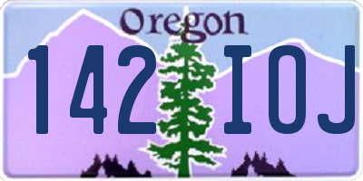 OR license plate 142IOJ