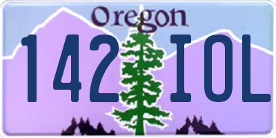 OR license plate 142IOL