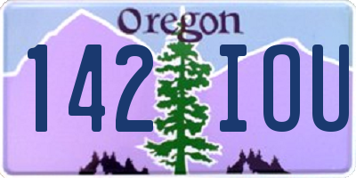 OR license plate 142IOU