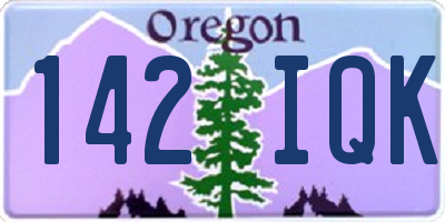 OR license plate 142IQK