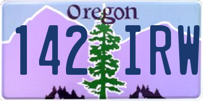 OR license plate 142IRW