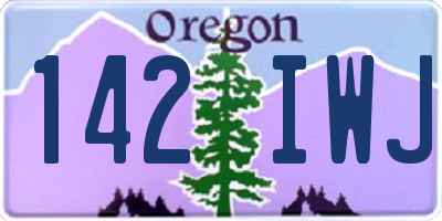 OR license plate 142IWJ