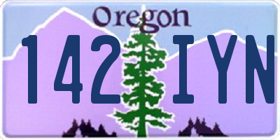 OR license plate 142IYN