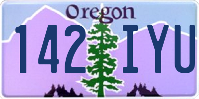 OR license plate 142IYU