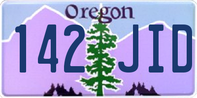 OR license plate 142JID