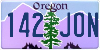 OR license plate 142JON