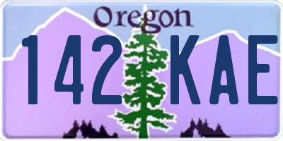 OR license plate 142KAE