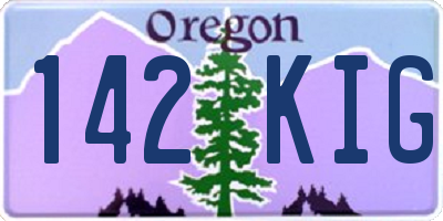 OR license plate 142KIG