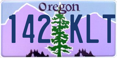 OR license plate 142KLT