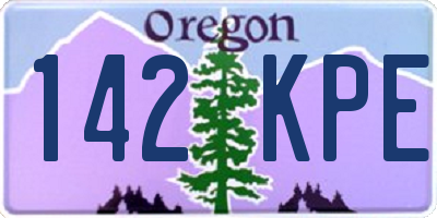 OR license plate 142KPE