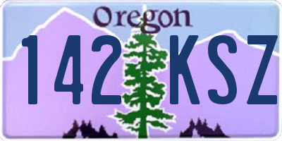 OR license plate 142KSZ