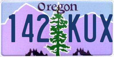 OR license plate 142KUX