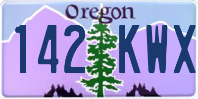 OR license plate 142KWX