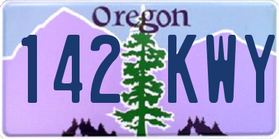 OR license plate 142KWY
