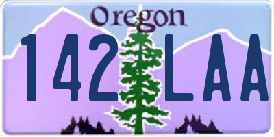 OR license plate 142LAA