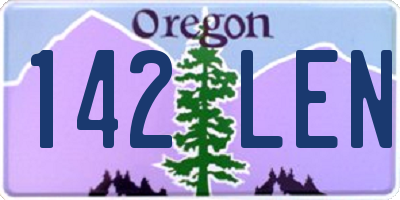OR license plate 142LEN