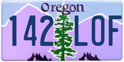 OR license plate 142LOF