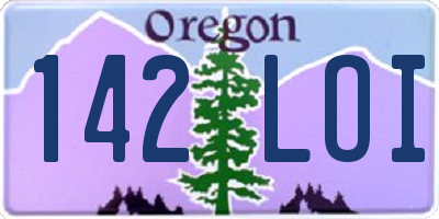 OR license plate 142LOI