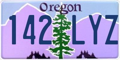 OR license plate 142LYZ