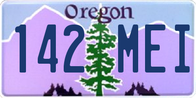 OR license plate 142MEI
