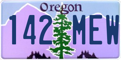 OR license plate 142MEW
