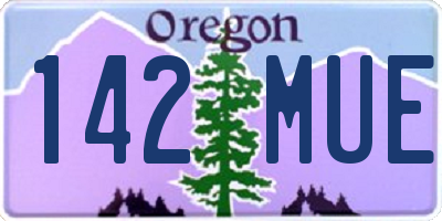 OR license plate 142MUE