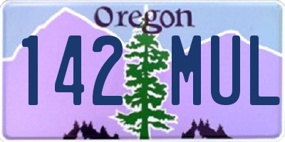 OR license plate 142MUL