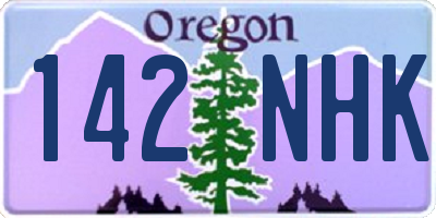 OR license plate 142NHK