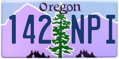 OR license plate 142NPI